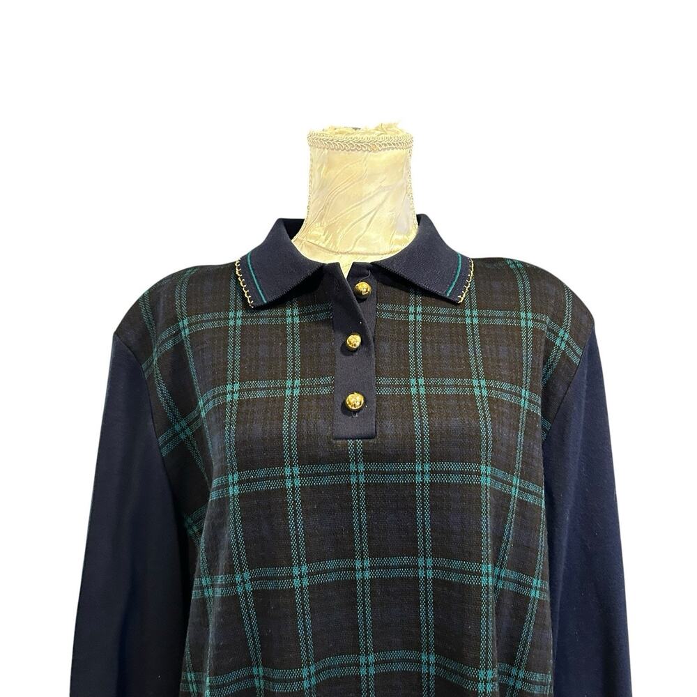 Vintage 80s Cape Cod Sportswear Plaid Knit Sweater Sz L - Picture 6 of 15